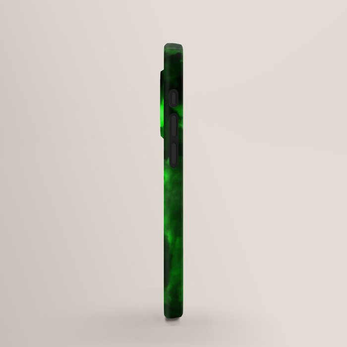 Envy - Abstract In Black And Neon Green iPhone Case by