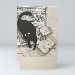 black cat Mini Art Print