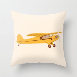 Little Yellow Plane Throw Pillow