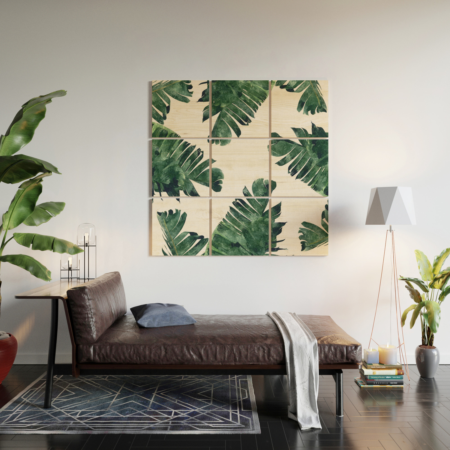 Banana leaf watercolor society6 buy decor wood wall art by 83oranges