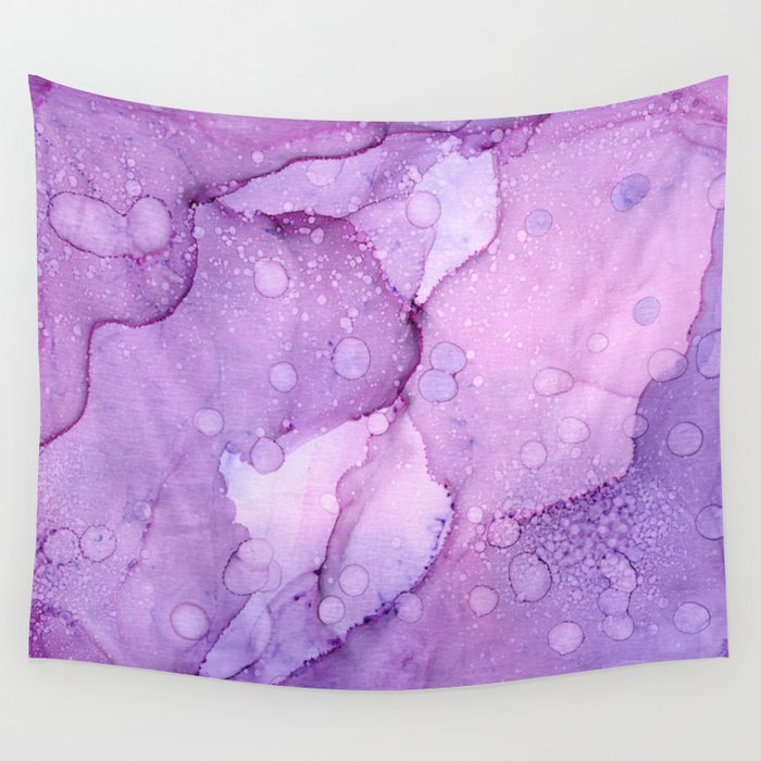 Purple Passion Abstract Alcohol Ink Painting Wall Tapestry