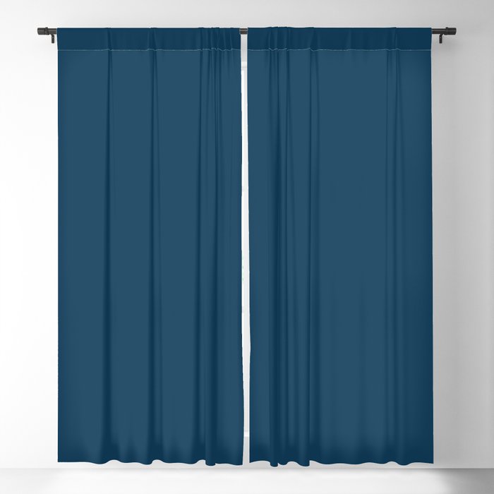 Dark Navy Blue Solid Color 103B58 2024 Trending Single Shade / Minimalism / Modern / Contemporary Blackout Curtain