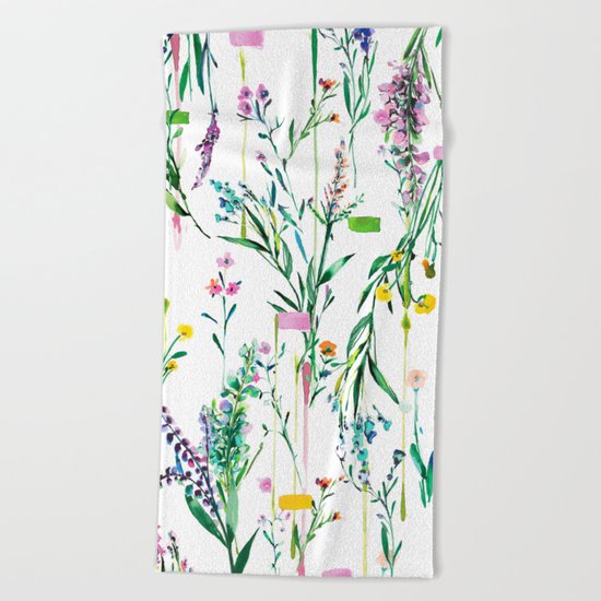 Fleur botanique Beach Towel