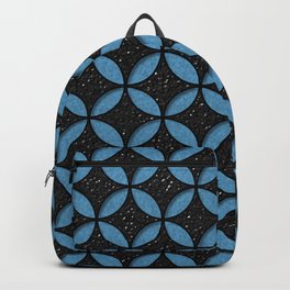 Leather and Denim Circles Backpack | Blue, Woven, Geometric, Textile, Jeans, Pattern, Fabric, Stonewashed, Shadow, Weave 