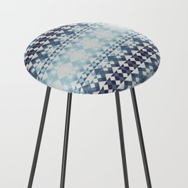 Small diamond ombre pattern - blue Counter Stool