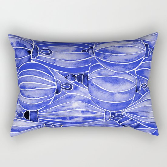 Vietnamese Lanterns – Navy Rectangular Pillow