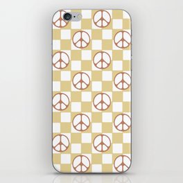 Peace Symbol On Checkerboard \\ Earthy Color Palette iPhone Skin