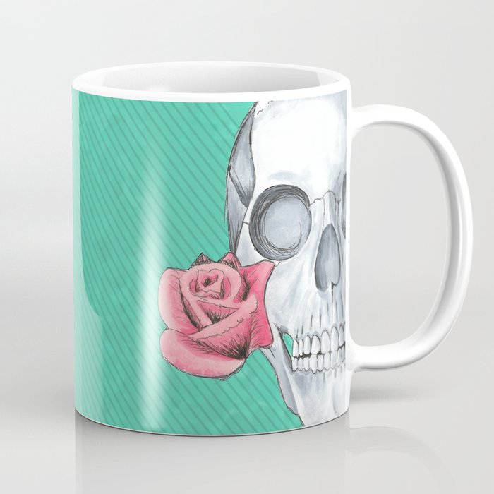 Skull and Rose Coffee Mug