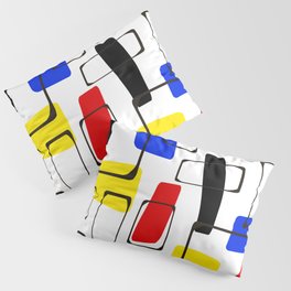 Eames Style Art Primary Colors Pillow Sham