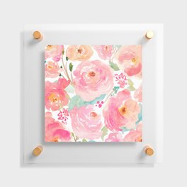 Watercolor Peonies Summer Bouquet Floating Acrylic Print
