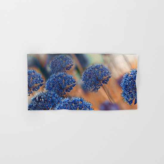 Blue ball flowers. Hand & Bath Towel