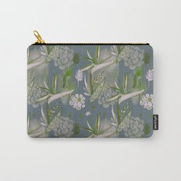 bird of paradise green Carry-All Pouch | Verdent, Teal, Flower, Verde, Acrylic, Greenery, Painting, Succulent, Green, Nature 