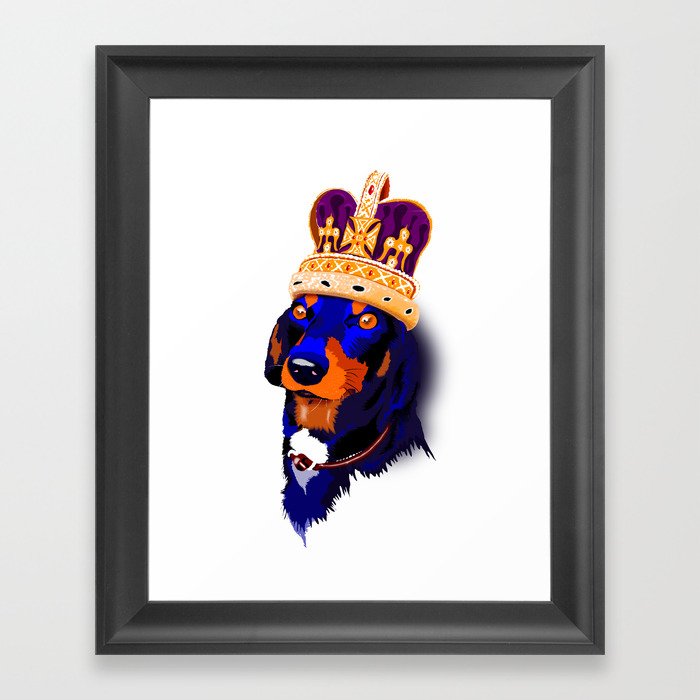 Wiener Dog King Framed Art Print