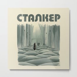 Stalker - Tarkovsky Metal Print | Filmmaking, Soviet, Tarkovski, Russian, Director, Typography, Drawing, Movies, Sci-Fi, Ruddia 