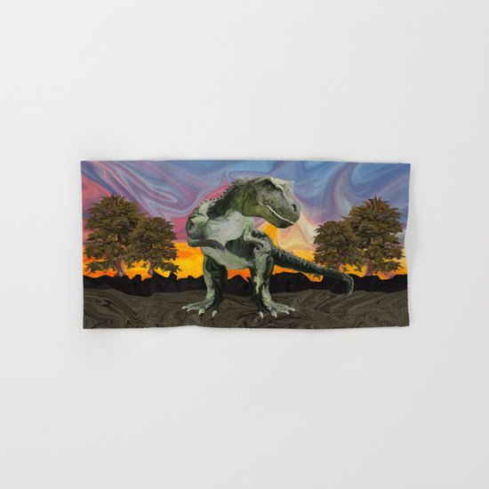 Tyrannosaurus Rex at the Twilight Hour Hand & Bath Towel