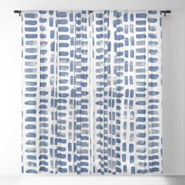 Abstract rectangles - indigo Sheer Curtain