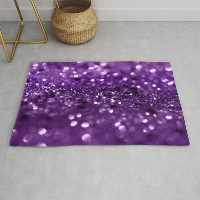 Purple Lady Glitter #1 (Faux Glitter) #shiny #decor #art #society6 Rug
