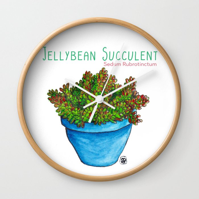 Jellybean Succulent Wall Clock