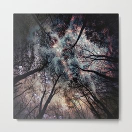 Starry Sky in the Forest Metal Print | Zen, Woods, Happy, Dorm, Trees, Contemporary, High, Nature, Forest, Popular 