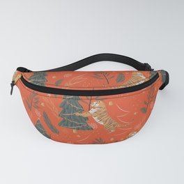 Tigers Christmas Fanny Pack | Curated, Wild Cat, Holiday, Xmas, Animal, Christmas, Green, Nature, Festive, Holidays 