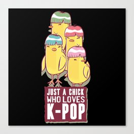 Love Korean Heart Chick Who Loves K Pop Canvas Print