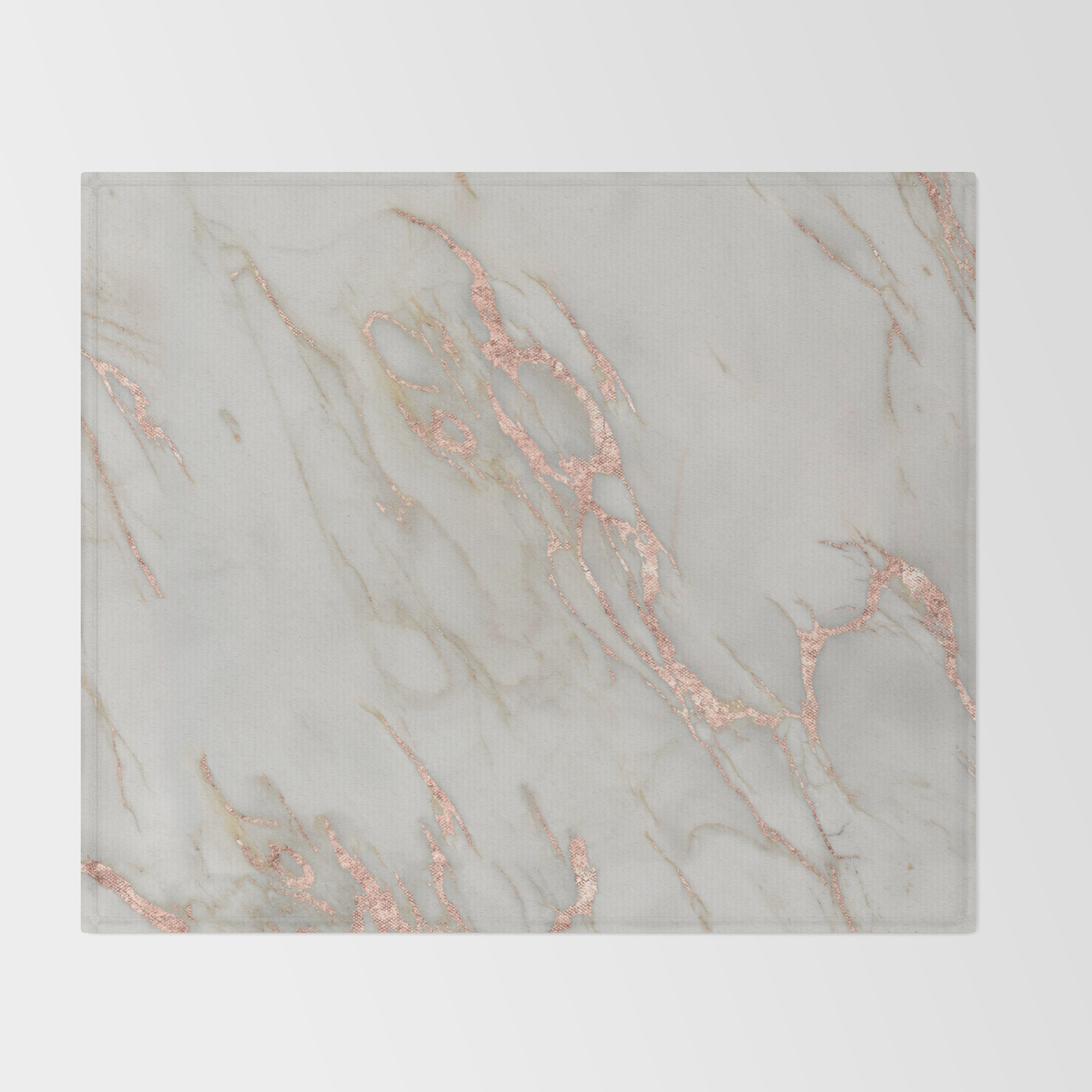 Marble Rose Gold Marble Metallic Blush Pink Throw Blanket By Naturemagick Society6