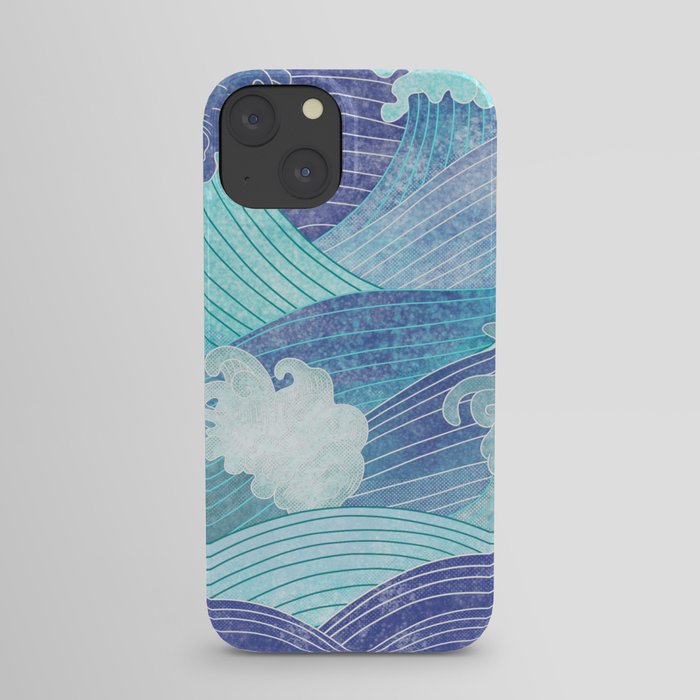 Blue ocean waves iPhone Case
