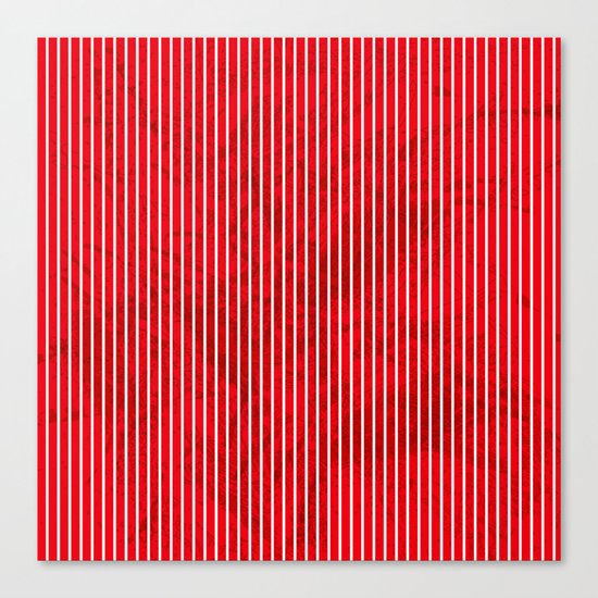 Red grunge stripes on white background Canvas Print