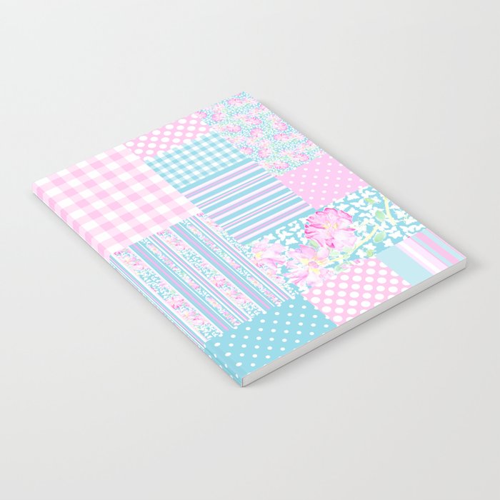 Roses and Butterflies Faux Patchwork Notebook