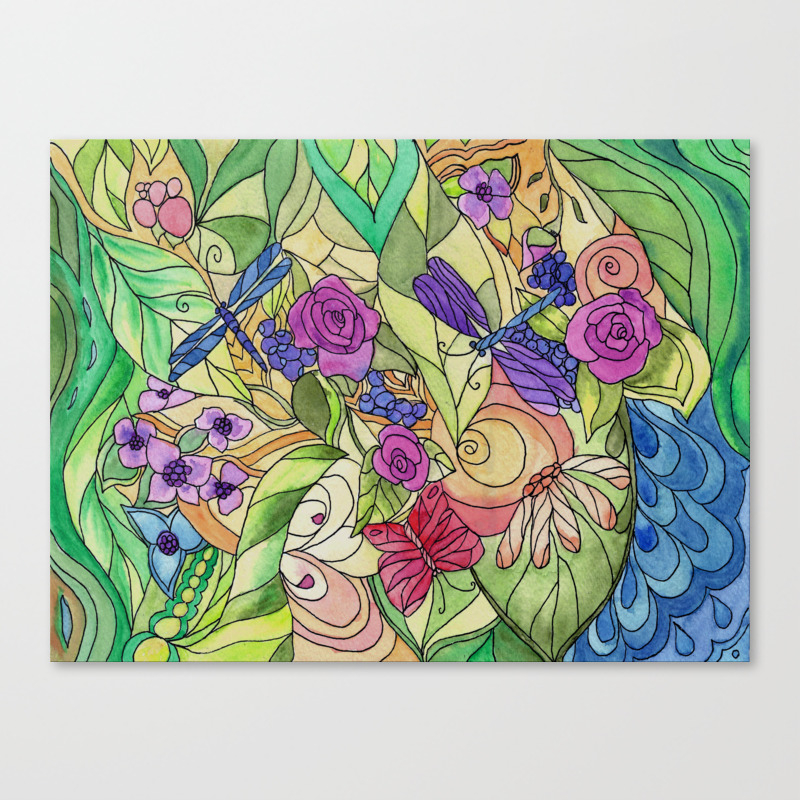Stained Glass Garden Too Canvas Print By Catherineholcombe Society6