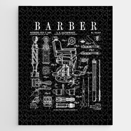 Barber Hairdresser Hairstylist Barbershop Vintage Patent Jigsaw Puzzle