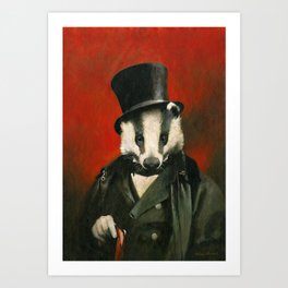 Victorian Mr Badger Art Print