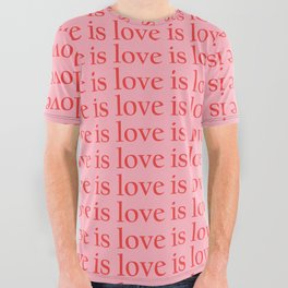 Love Is Love pattern red All Over Graphic Tee