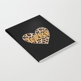 Teacher leopard heart for female teacher Notebook