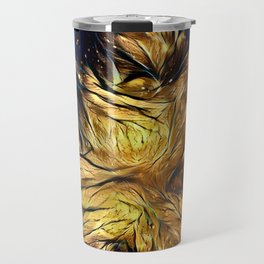 Gold Abstract Rose Modern Art Collection Travel Mug