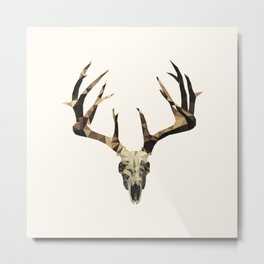 Stag Skull Metal Print | Print, Skull, Other, Stag, Lowpoly, New, Design, Art, White, Illustration 