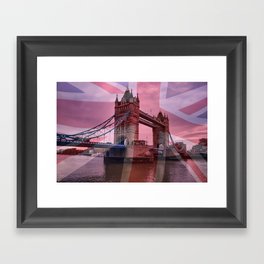 Tower Bridge with Union Jack Framed Art Print