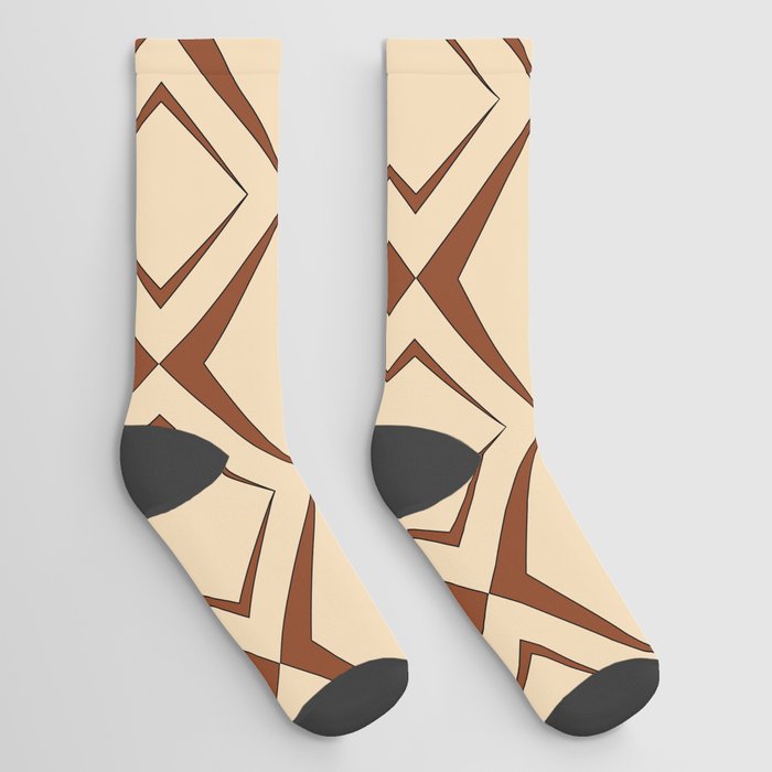 Retro 1960s geometric pattern design 1 Socks