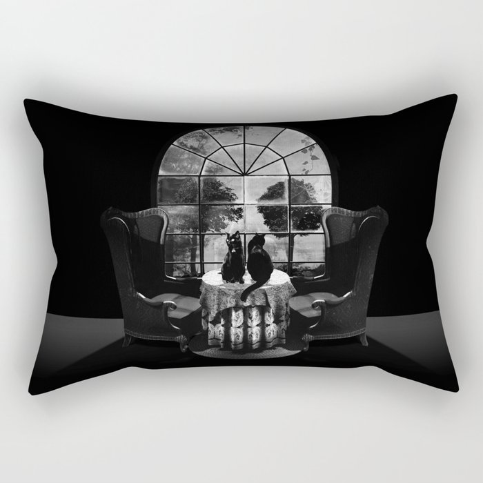 Room Skull B&W Rectangular Pillow