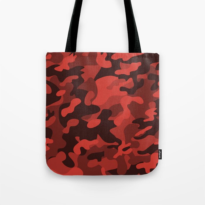 Camouflage Red and Black Pattern Tote Bag