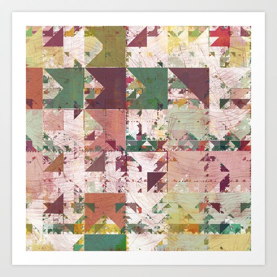 Aztec Vintage Pattern 12 Art Print