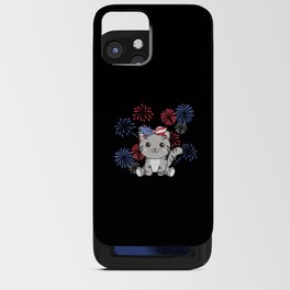 4th Of July American Cat For Kids Usa Fireworks iPhone Card Case