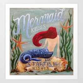 Mermaid Kisses Art Print