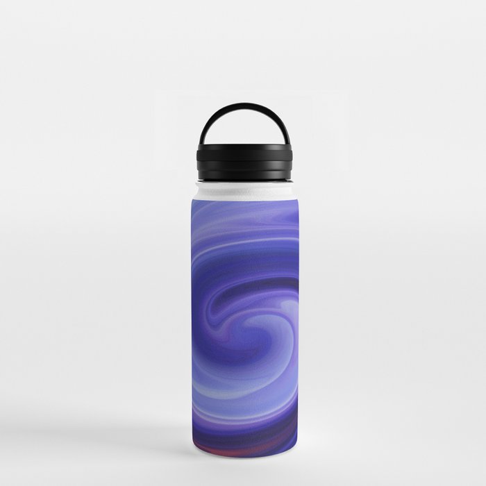 Blue, Red, Purple Abstract Hurricane Shape Design Water Bottle