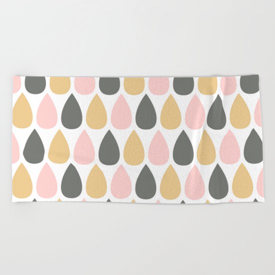 Pretty Rain Drops Beach Towel