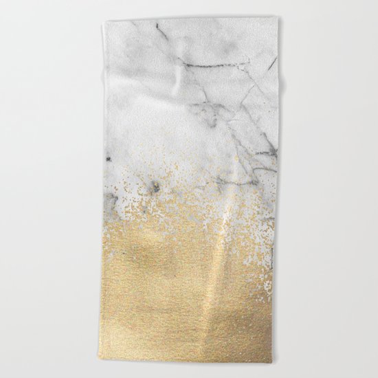 Gold Dust on Marble Beach Towel