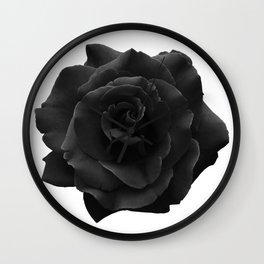 Black Rose on White - Single Large High Resolution Wall Clock