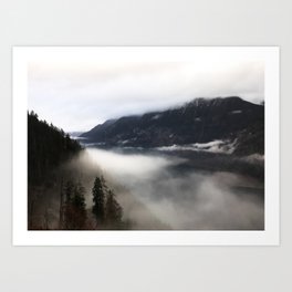 Fog Over Mountains (Hallstatt, Austria)  Art Print