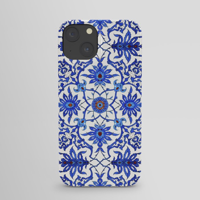 Art Nouveau Chinese Tile, Cobalt Blue & White iPhone Case
