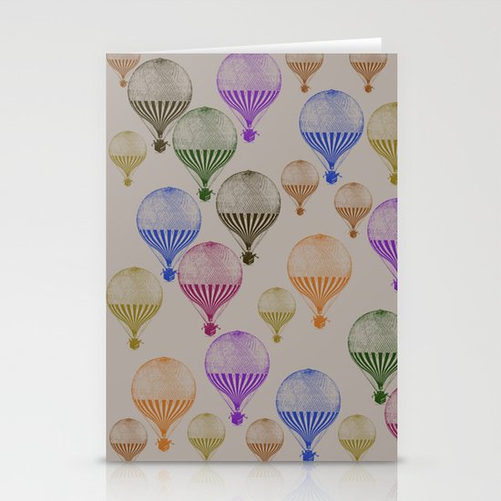 Colorful Hot Air Balloons Stationery Cards